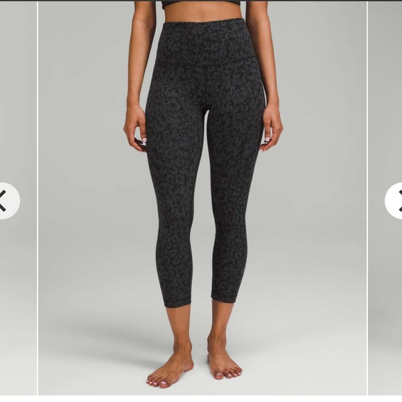 Lululemon- Sz 14- Cropped-ish Aligns- Black Cheetah Print- Pilling - Picture 6 of 12